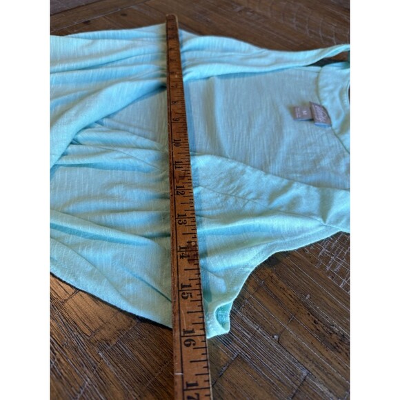 Y2K Vanity Mint Green Wrap Blouse Medium Sleeveless M Top Shirt - Picture 7 of 9